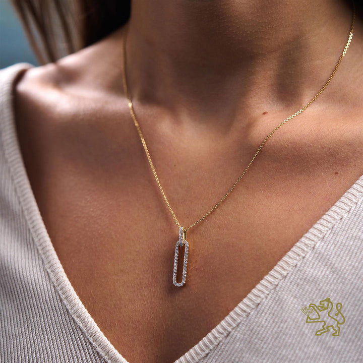 Love Links 0.37ct Diamond Yellow Gold Open Link Necklace - Michael Jones Jeweller