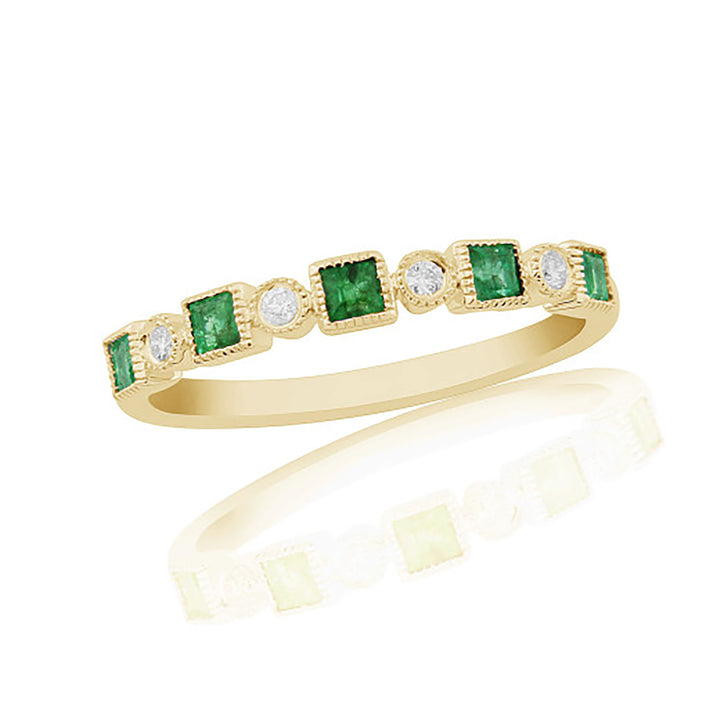 Emerald and Diamond 18ct Yellow Gold Ring