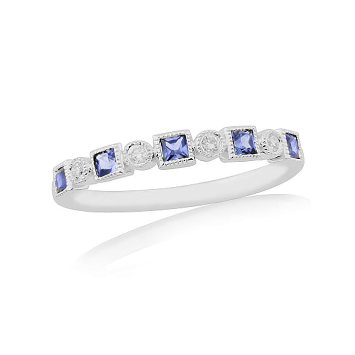 Sapphire and Diamond 18ct White Gold Ring