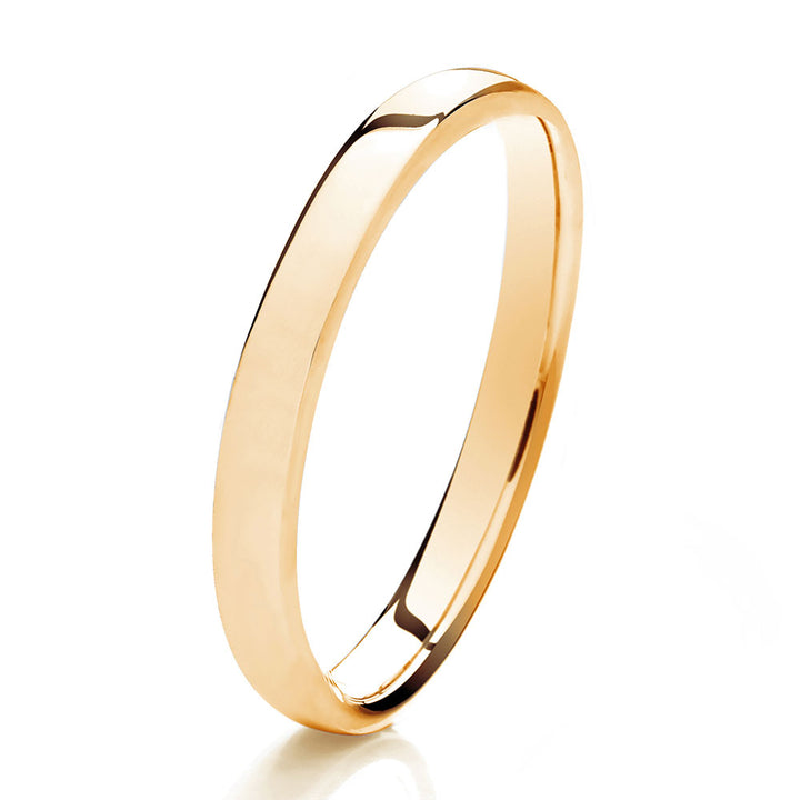 2.5mm Medium Court Shape 18ct Yellow Gold Wedding Ring