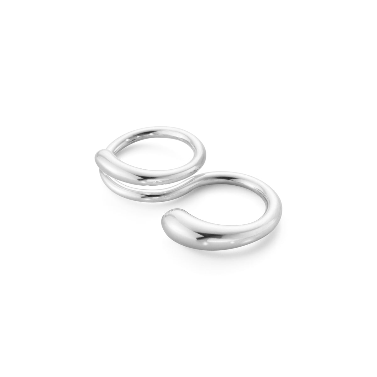 Georg Jensen MERCY Sterling Silver Double Ring Size 55 (O) - Michael Jones Jeweller