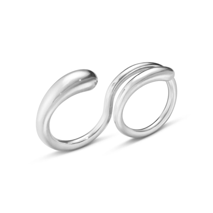 Georg Jensen MERCY Sterling Silver Double Ring Size 55 (O)