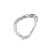 Georg Jensen OFFSPRING Sterling Silver Diamond Ring Size 56-57 (P)