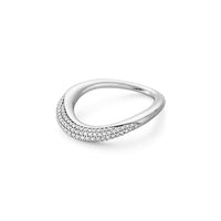 Georg Jensen OFFSPRING Sterling Silver Diamond Ring Size 56-57 (P) - Michael Jones Jeweller