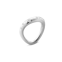 Georg Jensen OFFSPRING Diamond Sterling Silver Ring Size 56-57 (P)