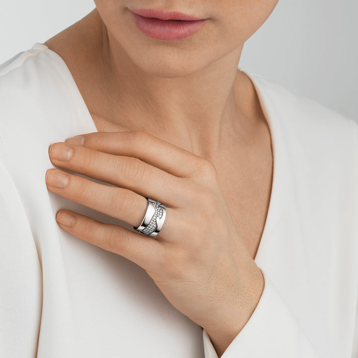 Georg Jensen FUSION 18ct White Gold Diamond Centre Ring Size 56 (O½) - Michael Jones Jeweller