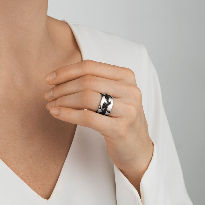 Georg Jensen FUSION 18ct White Gold End Ring Size 56 (O½) - Michael Jones Jeweller