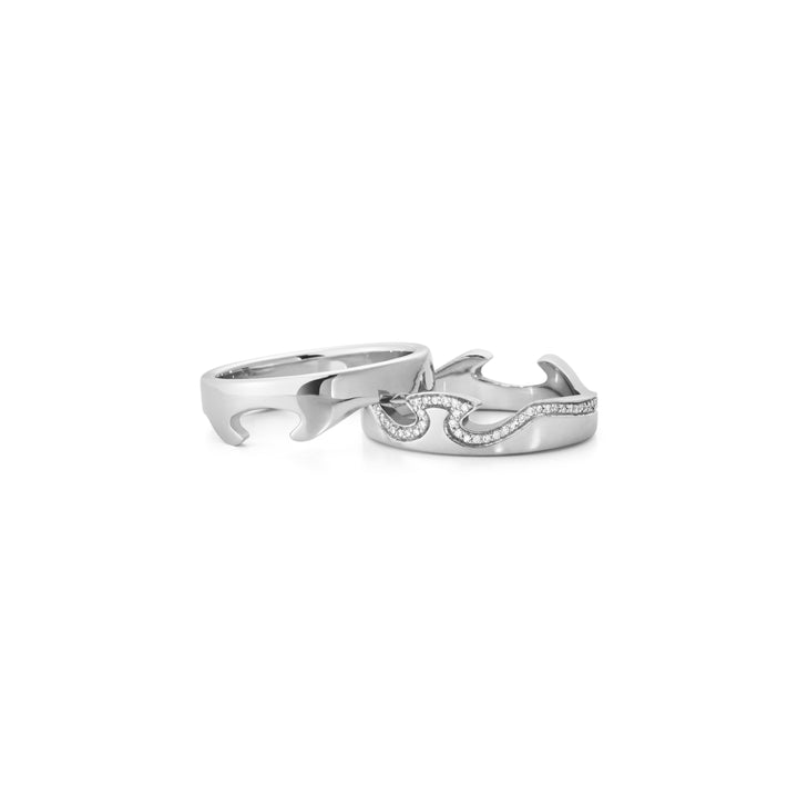 Georg Jensen FUSION 18ct White Gold End Ring Size 56 (O 1/2)