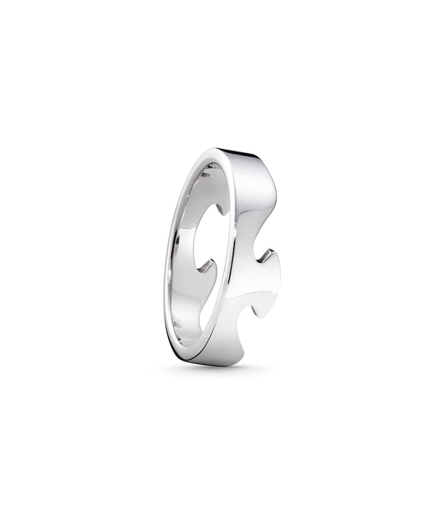 Georg Jensen FUSION 18ct White Gold End Ring Size 56 (O 1/2)