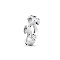 Georg Jensen FUSION 18ct White Gold Diamond Scatter Centre Ring Size 56 (O 1/2)