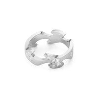 Georg Jensen FUSION 18ct White Gold Diamond Scatter Centre Ring Size 56 (O½) - Michael Jones Jeweller