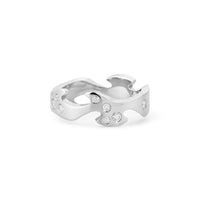 Georg Jensen FUSION 18ct White Gold Diamond Scatter Centre Ring Size 56 (O 1/2)