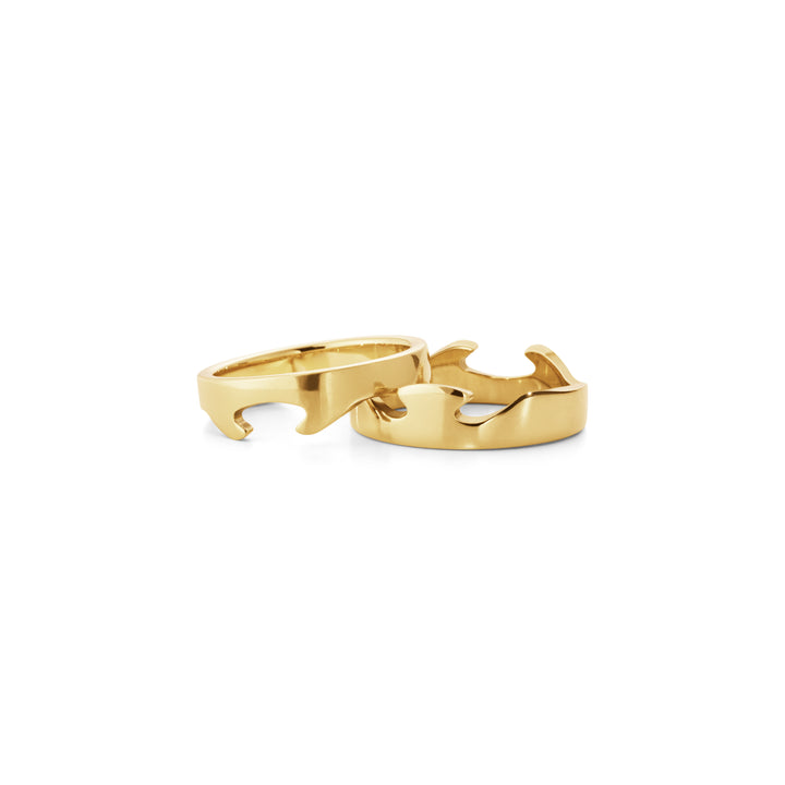 Georg Jensen FUSION 18ct Yellow Gold End Ring Size 56 (O 1/2)