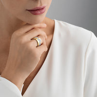 Georg Jensen FUSION 18ct Yellow Gold End Ring Size 56 (O 1/2)