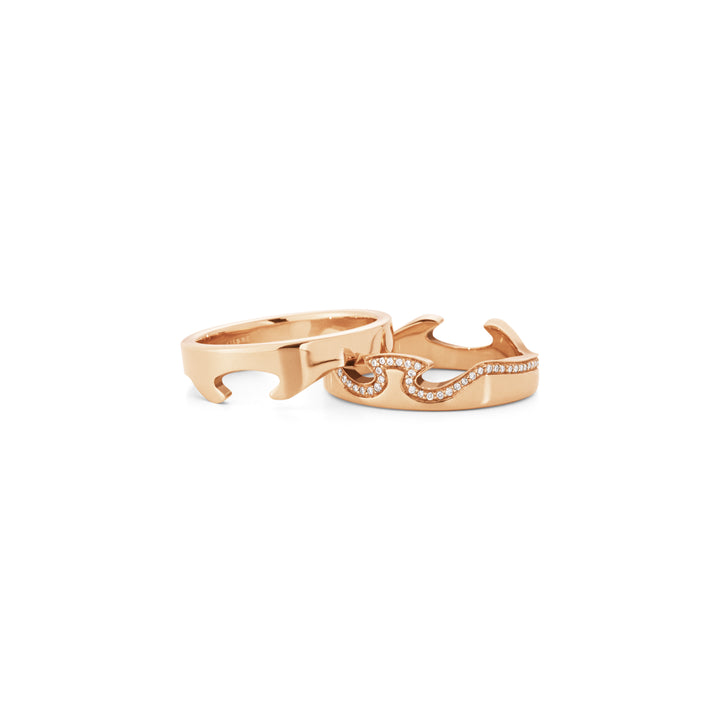 Georg Jensen FUSION 18ct Rose Gold End Ring Size 56 (O 1/2)