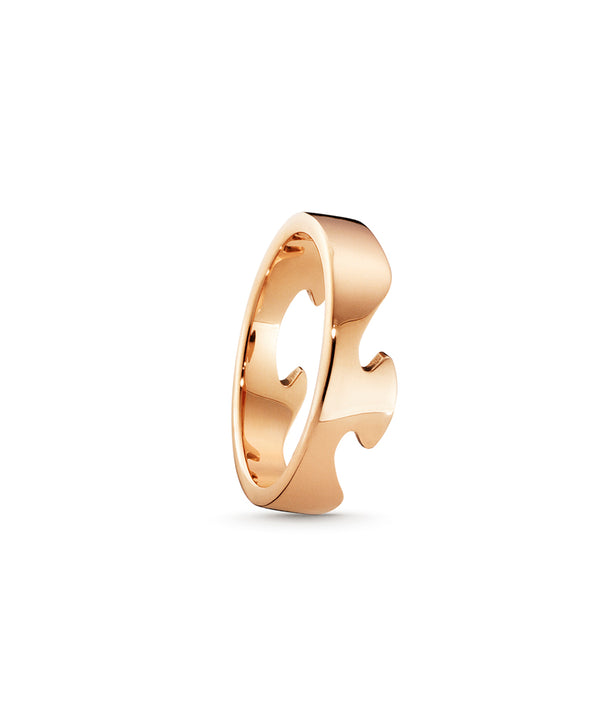 Georg Jensen FUSION 18ct Rose Gold End Ring. Size 56 (O 1/2)