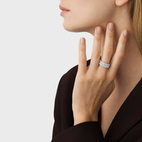 Georg Jensen FUSION 18ct White Gold Diamond End Ring Size 56 (O½) - Michael Jones Jeweller