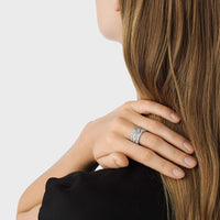 Georg Jensen FUSION 18ct White Gold Diamond End Ring Size 56 (O½) - Michael Jones Jeweller