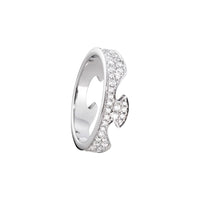 Georg Jensen FUSION 18ct White Gold Diamond End Ring Size 56 (O½) - Michael Jones Jeweller