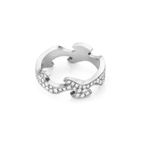 Georg Jensen FUSION 18ct White Gold Diamond Centre Ring Size 56 (O½) - Michael Jones Jeweller