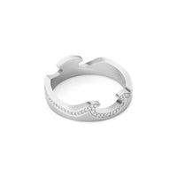 Georg Jensen FUSION 18ct White Gold Diamond End Ring Size 56 (O 1/2)