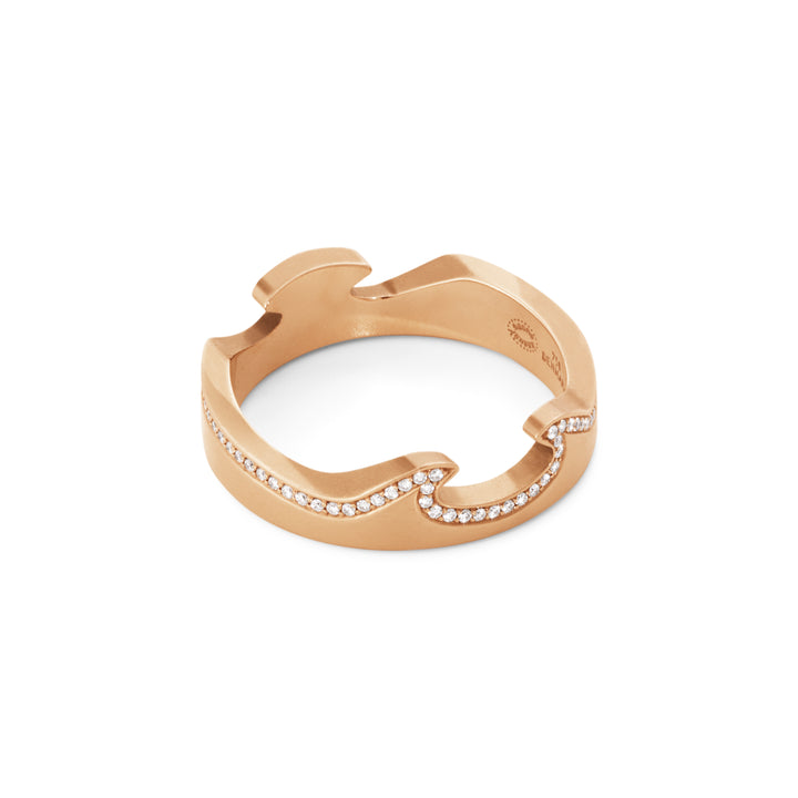 Georg Jensen FUSION 18ct Rose Gold Diamond End Ring Size 56 (O½) - Michael Jones Jeweller
