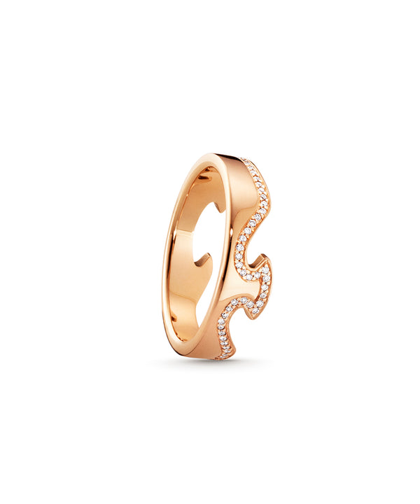 Georg Jensen FUSION 18ct Rose Gold Diamond End Ring Size 56 (O½) - Michael Jones Jeweller