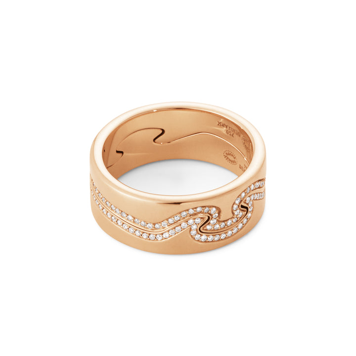 Georg Jensen FUSION 18ct Rose Gold Diamond End Ring Size 56 (O½) - Michael Jones Jeweller