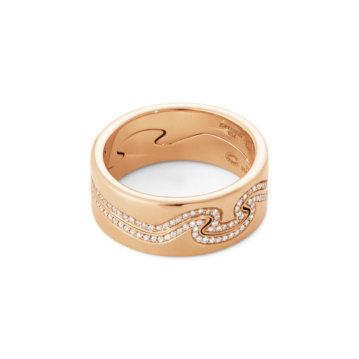 Georg Jensen FUSION 18ct Rose Gold Diamond End Ring Size 56 (O 1/2)
