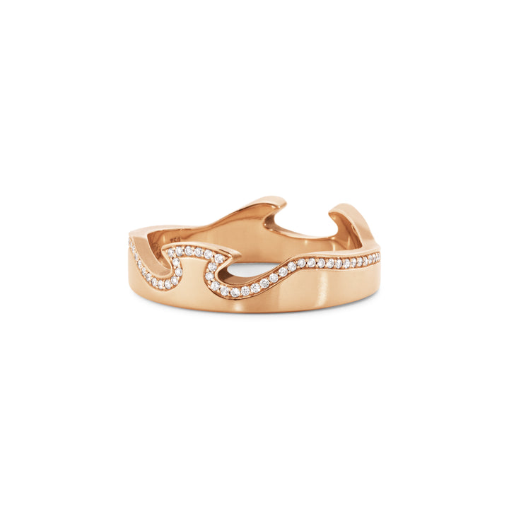 Georg Jensen FUSION 18ct Rose Gold Diamond End Ring Size 56 (O 1/2)