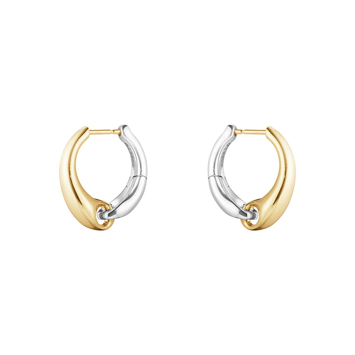 Georg Jensen REFLECT Sterling Silver and 18ct Yellow Gold Large Earhoops
