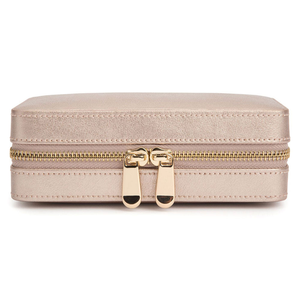 Wolf Palermo Rose Gold Zip Travel Jewellery Case - Michael Jones Jeweller