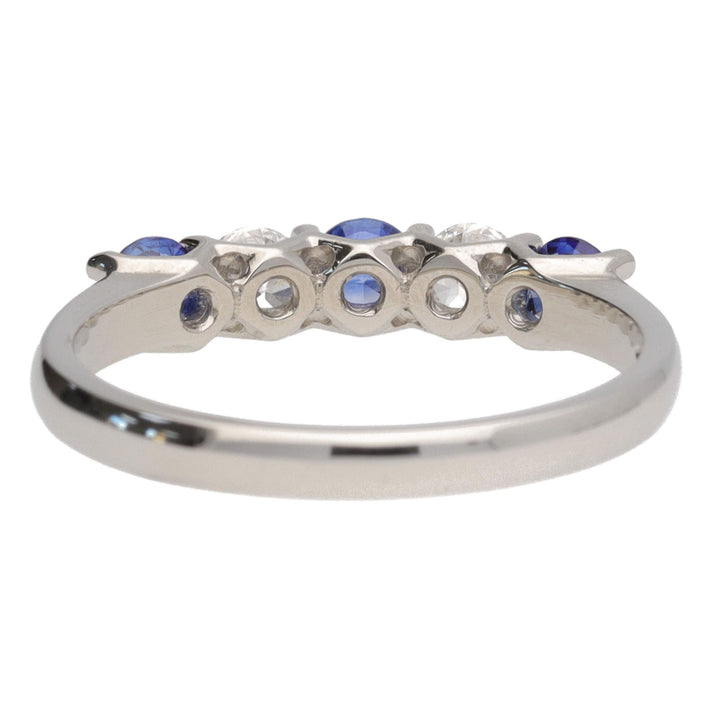 Sapphire and Diamond Half Eternity Platinum Ring - Michael Jones Jeweller