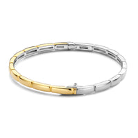 Ti Sento Yellow Gold Plated Brick Link Bangle - Michael Jones Jeweller