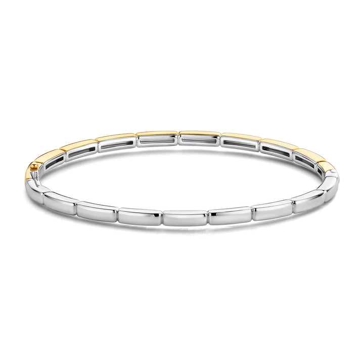 Ti Sento Yellow Gold Plated Brick Link Bangle - Michael Jones Jeweller