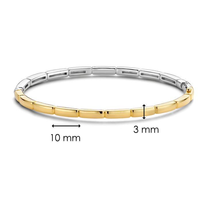Ti Sento Yellow Gold Plated Brick Link Bangle - Michael Jones Jeweller