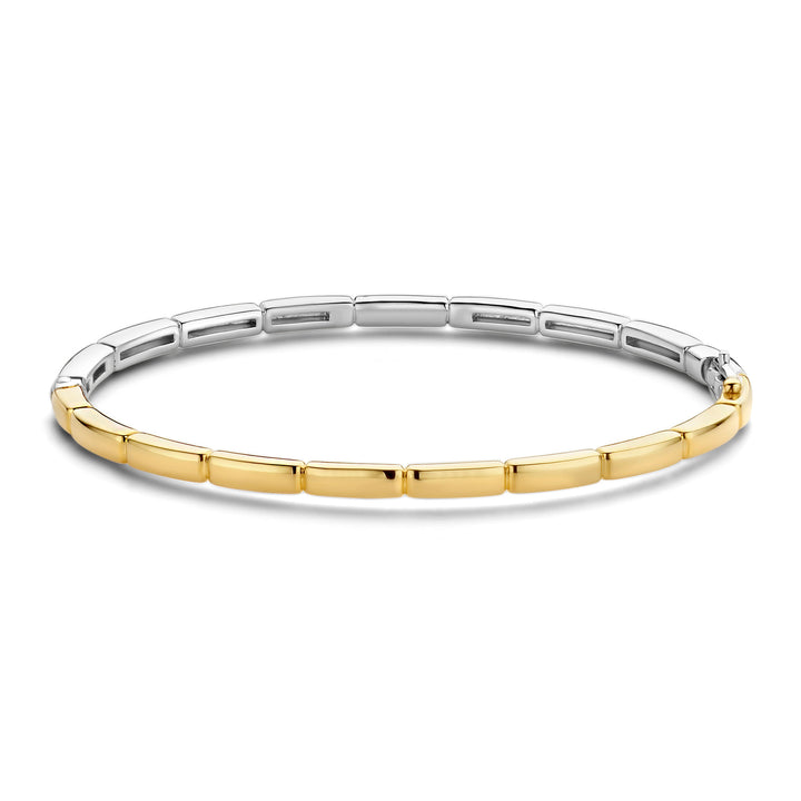 Ti Sento Yellow Gold Plated Brick Link Bangle - Michael Jones Jeweller
