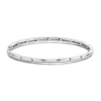 Ti Sento Cubic Zirconia Brick Link Bangle