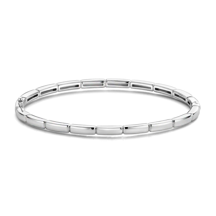 Ti Sento Cubic Zirconia Brick Link Bangle - Michael Jones Jeweller