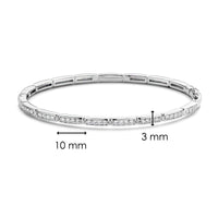 Ti Sento Cubic Zirconia Brick Link Bangle