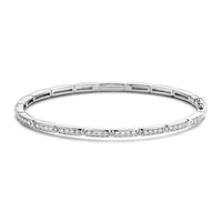 Ti Sento Cubic Zirconia Brick Link Bangle - Michael Jones Jeweller