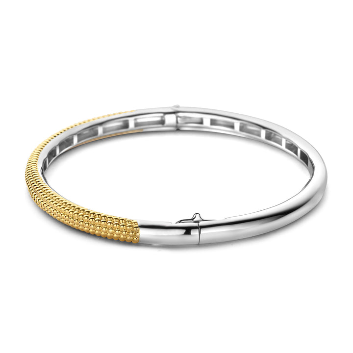 Ti Sento Yellow Gold Plated Structured Bangle