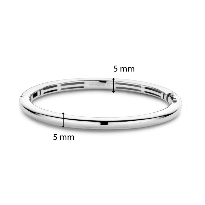 Ti Sento Polished Silver Bangle - Michael Jones Jeweller