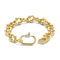 Ti Sento Yellow Gold Plated Bubble Oval Linked Bracelet