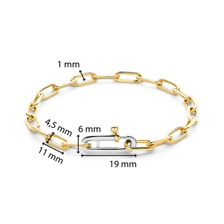 Ti Sento Yellow Gold Plated Oval Link Bracelet