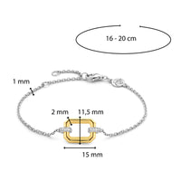 Ti Sento Yellow Gold Plated Pavé Cubic Zirconia Octagonal Link Bracelet - Michael Jones Jeweller