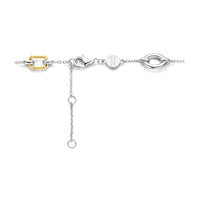 Ti Sento Yellow Gold Plated Pavé Cubic Zirconia Octagonal Link Bracelet