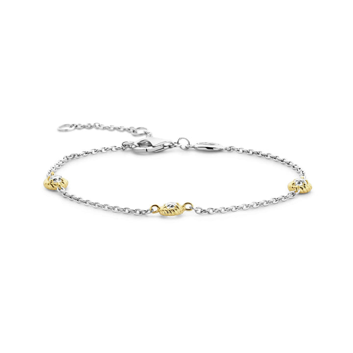 Ti Sento Yellow Gold Plated Cubic Zirconia Rope Style Station Bracelet