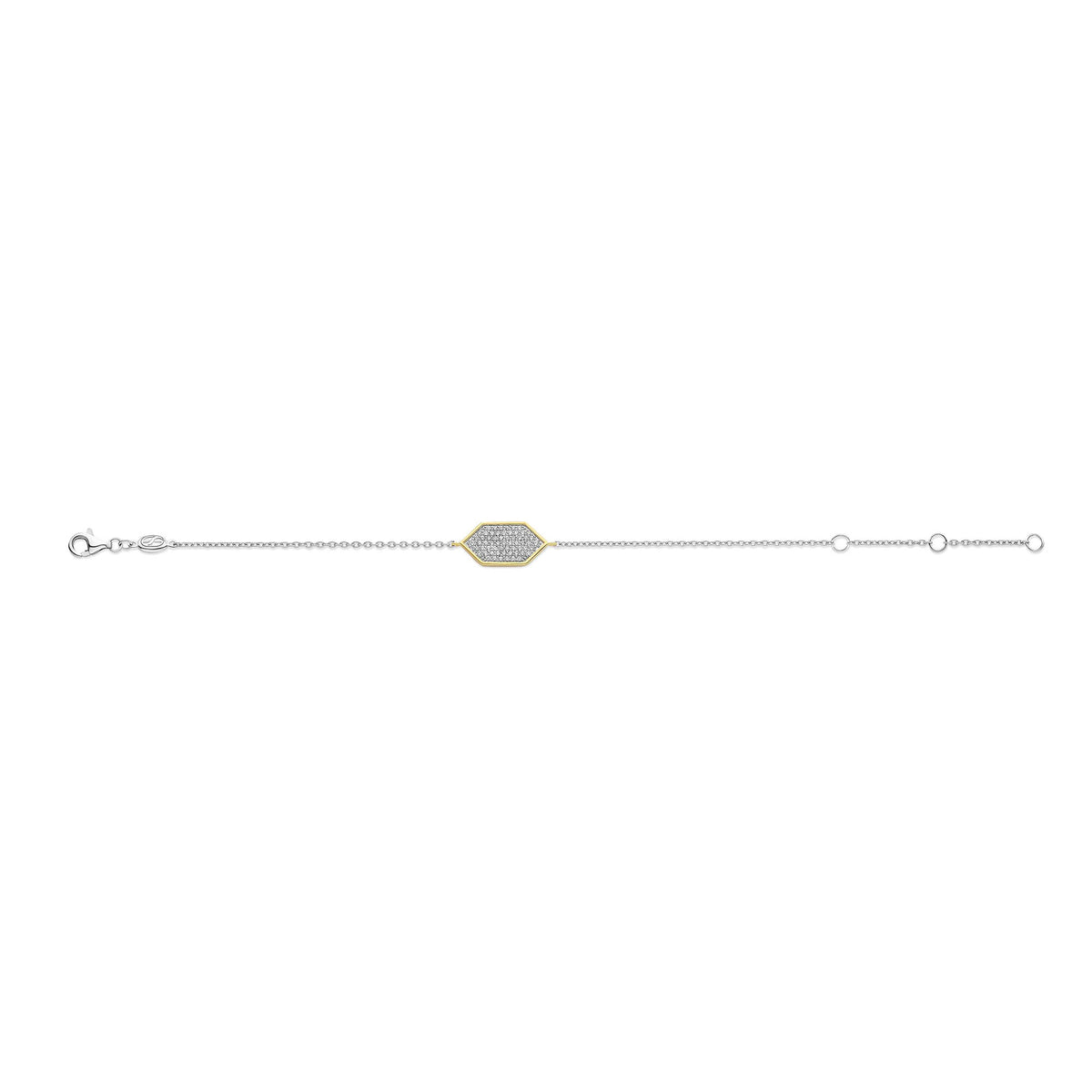 Ti Sento Yellow Gold Plated Pavé Cubic Zirconia Hexagonal Bracelet - Michael Jones Jeweller
