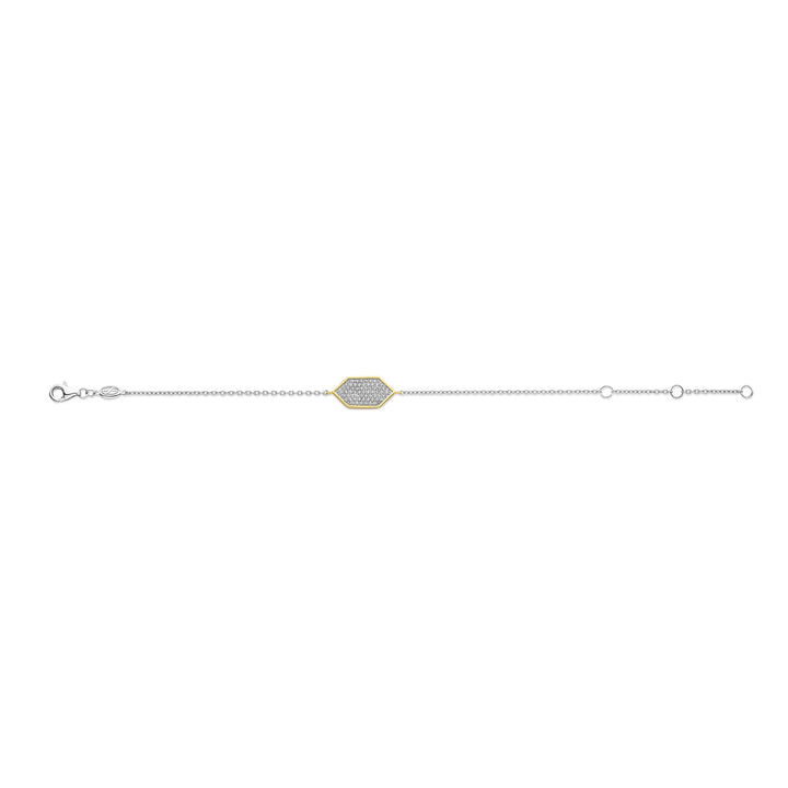 Ti Sento Yellow Gold Plated Pavé Cubic Zirconia Hexagonal Bracelet 23028ZY